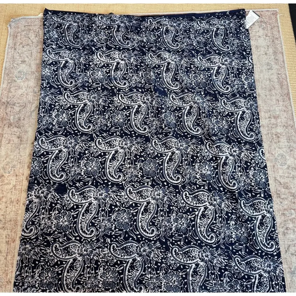 Batek-Lah Navy/White Floral Batik Print Multi-Wear Convertible Sarong Scarf NWT